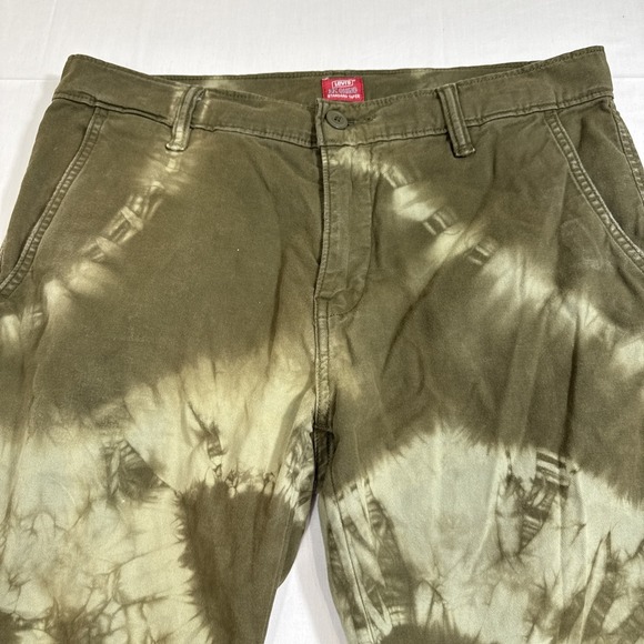 PANTS TAPER Levi's XX Chino Standard MENS  32x32 Regular Fit Green Tie Dye - Picture 3 of 9